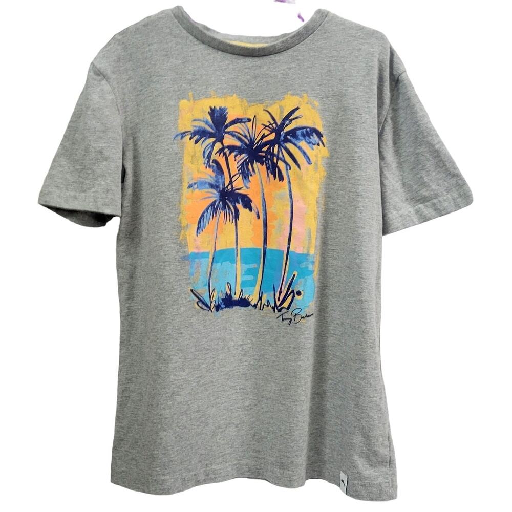 Tommy Bahama Boy's Short Sleeve Gray‎ Sunset Tee Size M (7-8)